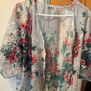 Floral Sheer Kimono 2xl